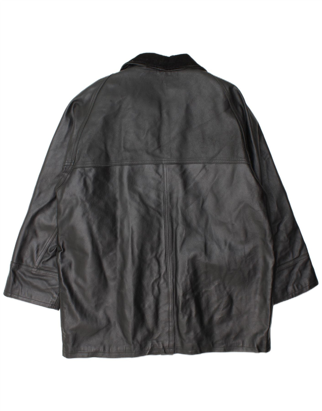 La Griffe Abrigo de cuero para mujer IT 54 3XL Cuero negro