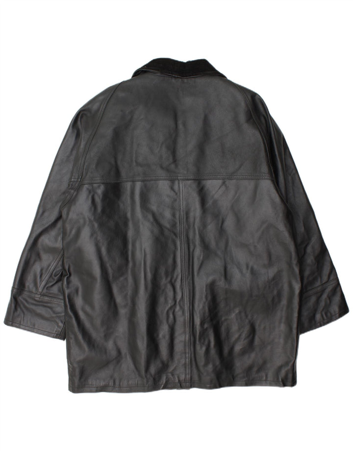 La Griffe Abrigo de cuero para mujer IT 54 3XL Cuero negro