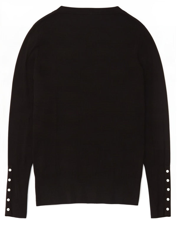 Zara Mujer Cárdigan Suéter UK 46 Grande Rayón Negro