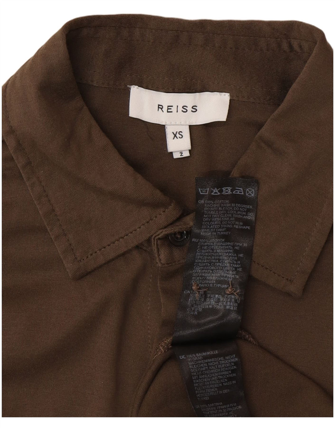 Camisa Reiss Hombre XS Algodón Marrón
