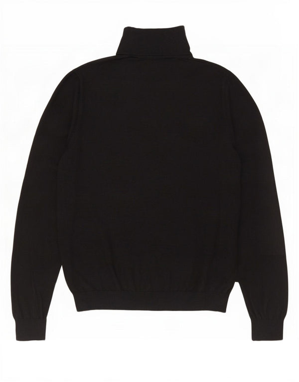Massimo Dutti Jersey de cuello vuelto para mujer UK 46 Large Algodón negro