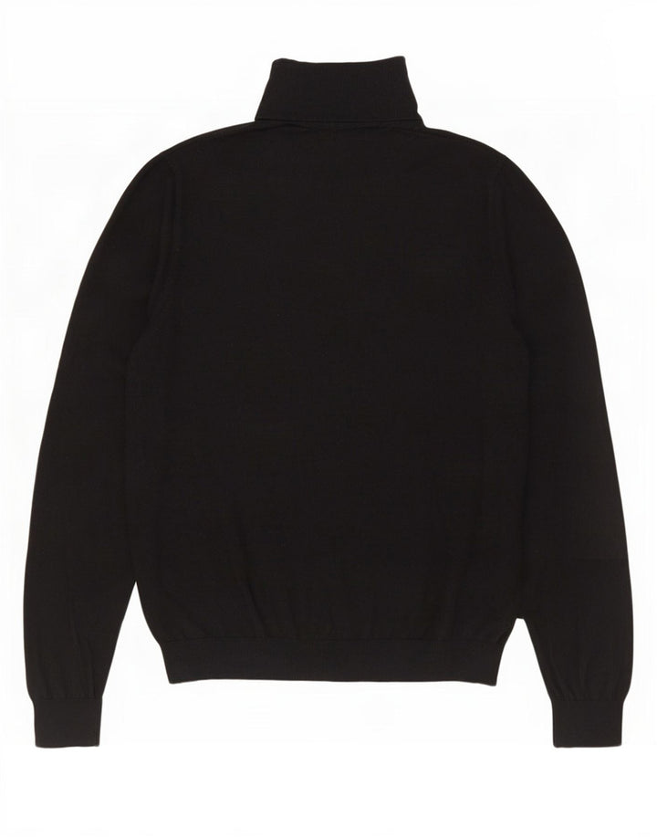 Massimo Dutti Jersey de cuello vuelto para mujer UK 46 Large Algodón negro
