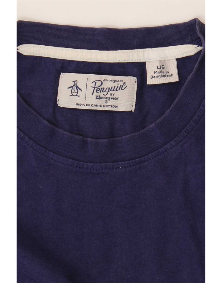 Penguin - Camiseta para hombre, talla grande, color azul marino, algodón