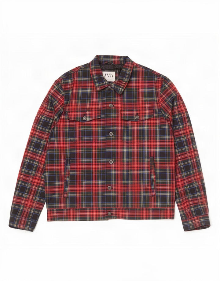 Zara Mens Bomber Jacket UK 40 Large Poliéster a cuadros multicolor
