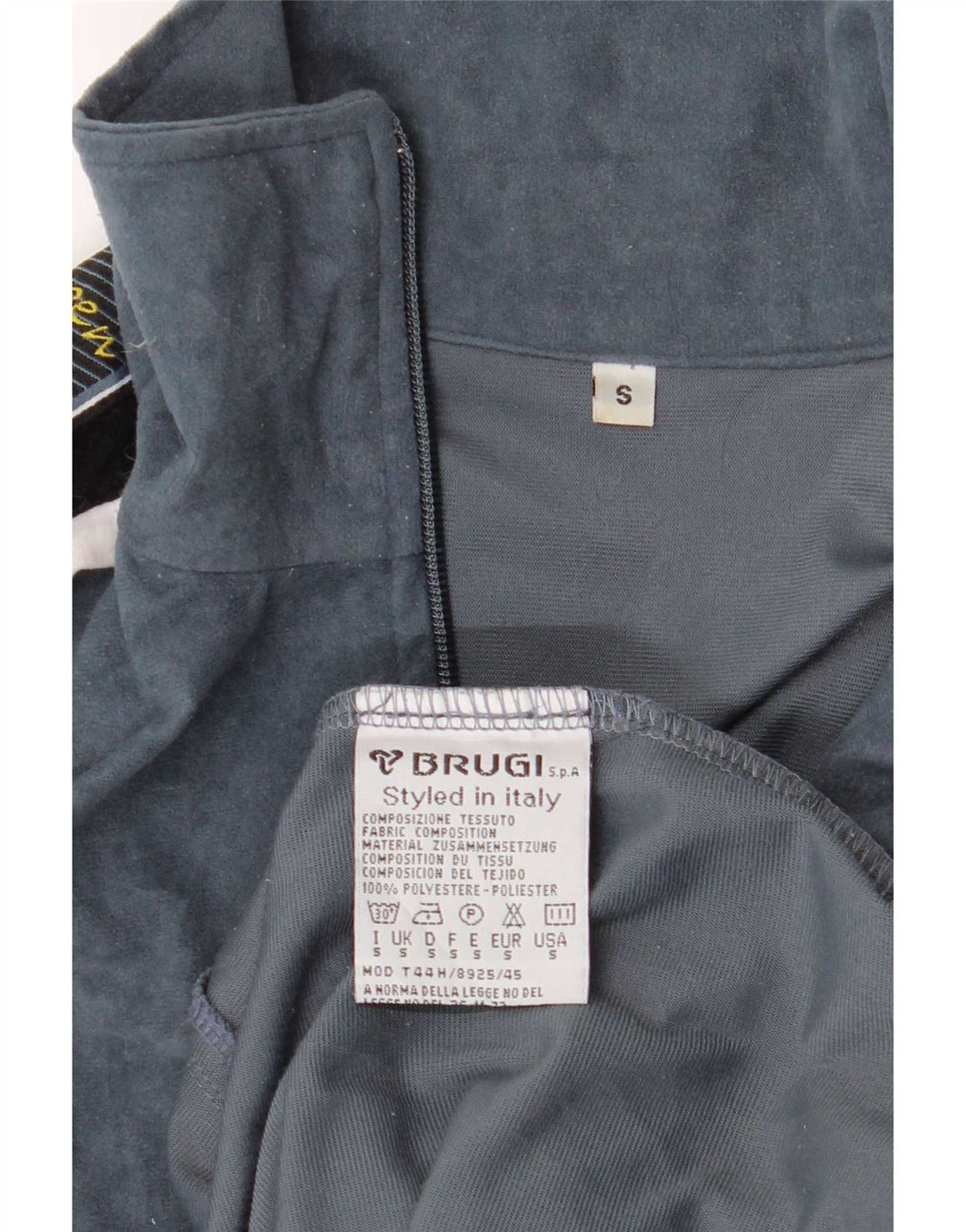 Brugi Hombre Chaqueta De Chándal De Terciopelo Gráfico Small Gris Colorblock