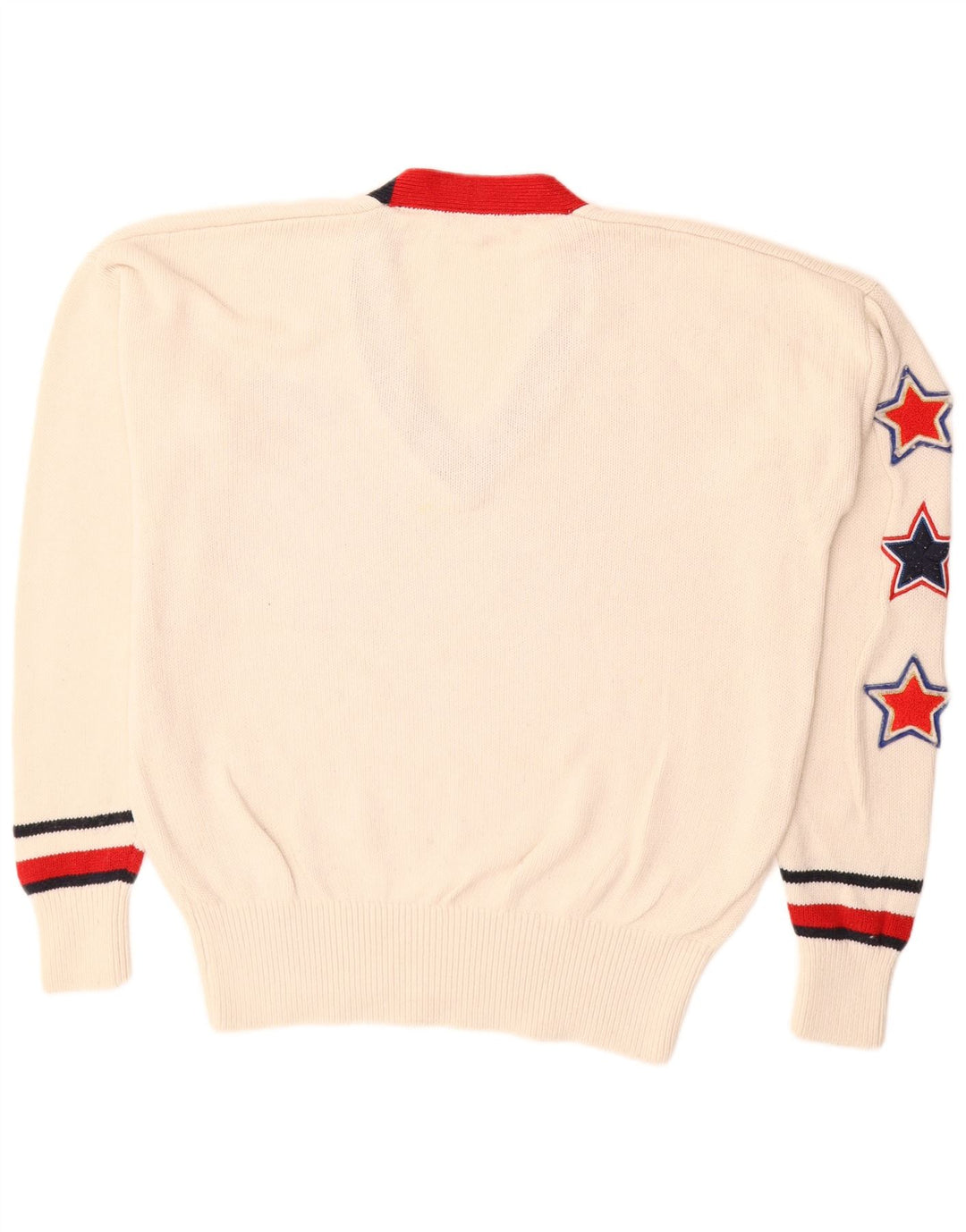 Tommy Hilfiger Jersey con Cuello en V para Hombre Suéter Medio de algodón Blanco Roto