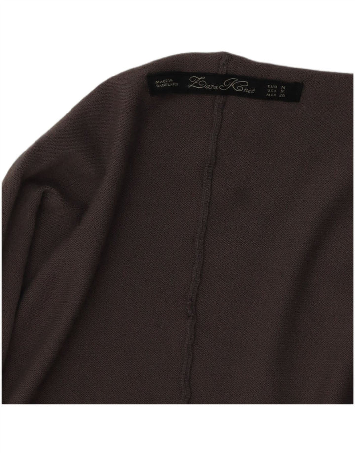 Zara Mujer Cárdigan Abierto Suéter UK 44 Gris Medio