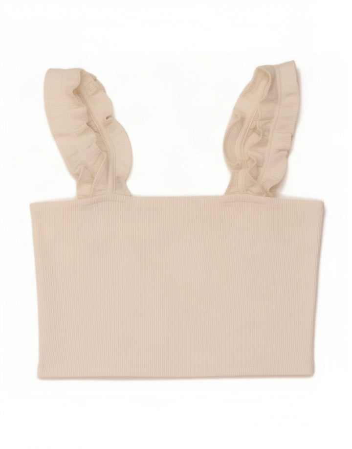 Zara Mujer Crop Top Reino Unido 44 Grande Blanco