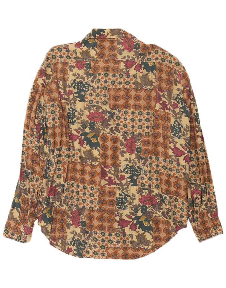Camisa VINTAGE Hombre XL Beige Floral