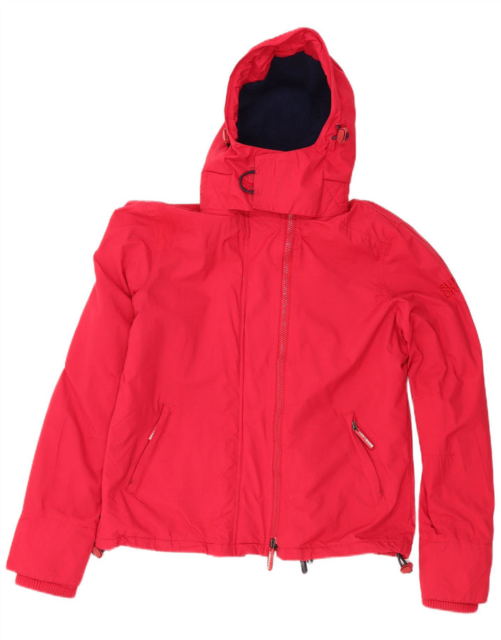 Superdry Chaqueta cortavientos con capucha Windcheater para mujer, talla 40, color rojo