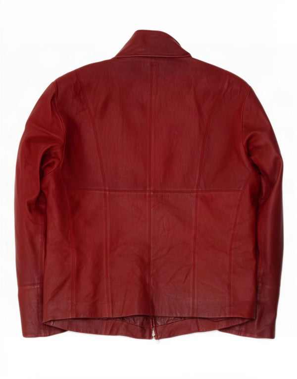 Vintage Womens Leather Jacket IT 44 Medium Burgundy