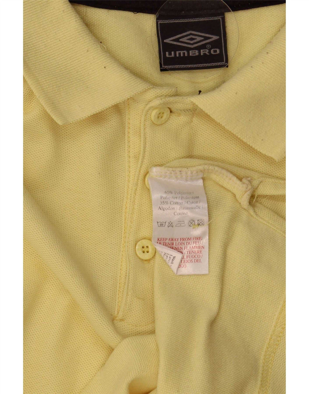 Polo Umbro Hombre XL Poliéster Amarillo