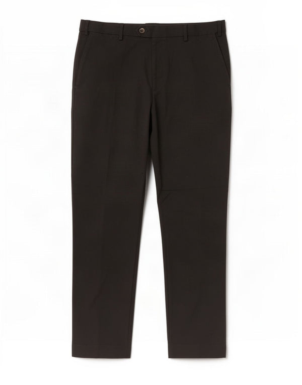 Marks & Spencer Pantalón de traje regular recto para hombre W36 L31 Poliéster negro