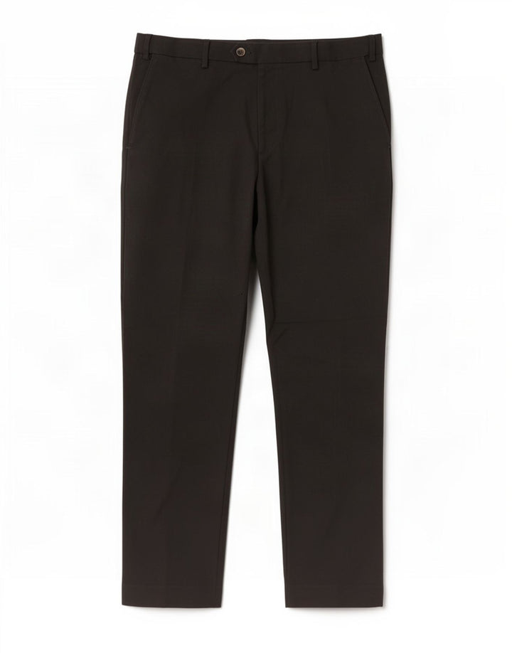 Marks & Spencer Pantalón de traje regular recto para hombre W36 L31 Poliéster negro