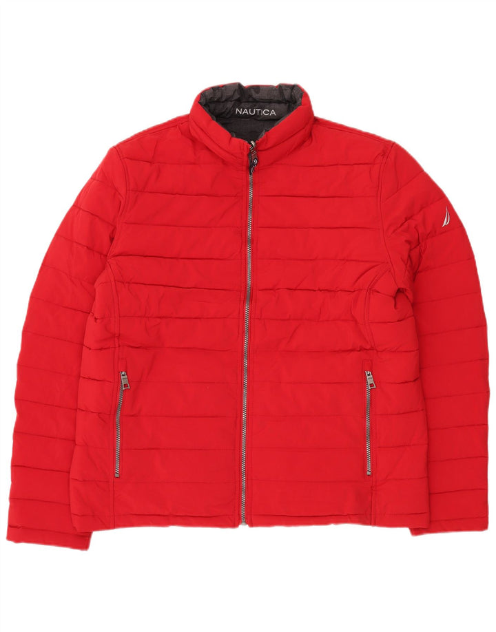 NAUTICA Chaqueta acolchada reversible para hombre UK 40 Large Black Camuflaje