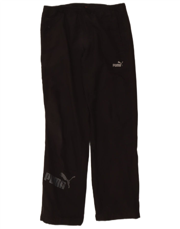 PUMA Pantalones de chándal con estampado gráfico para hombre, talla pequeña, negro
