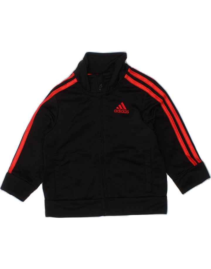 ADIDAS Baby Boys Graphic Tracksuit Top Jacket 3-6 Months Black Polyester Vintage Adidas and Second-Hand Adidas from Messina Hembry 