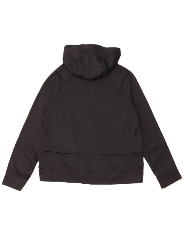 NIKE Boys Dri Fit Graphic Hoodie Jumper 13-14 Years XL Black Polyester