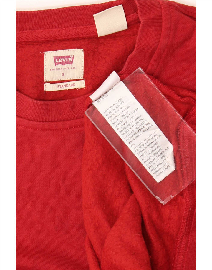 Levi's Mens Standard Sudadera Jumper Pequeño Algodón Rojo