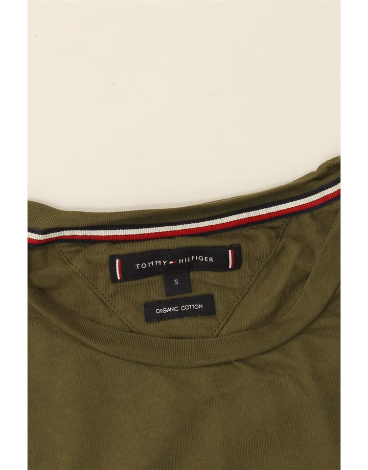 TOMMY HILFIGER Camiseta gráfica para hombre Top Small Khaki Cotton