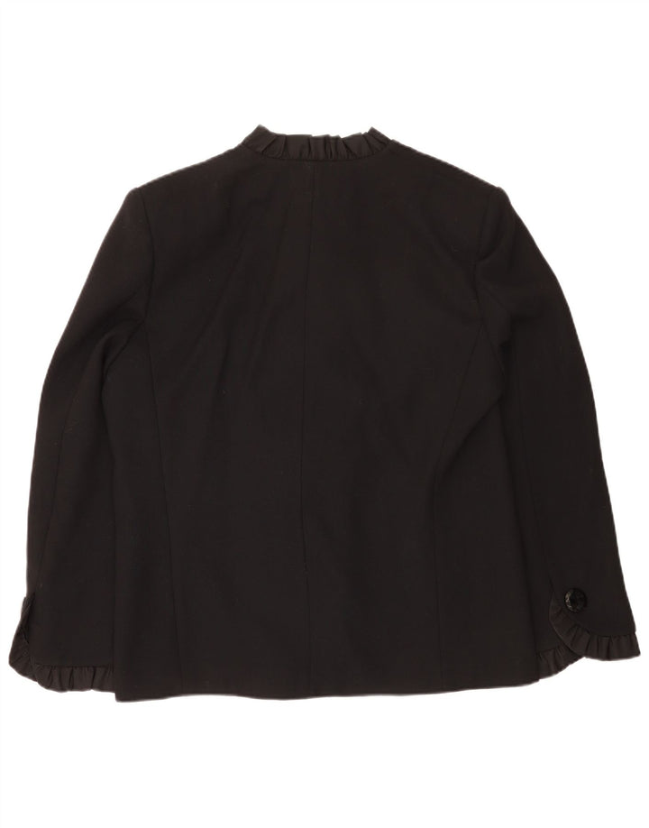 Pierre Cardin Chaqueta Blazer de 3 Botones para Mujer IT 51 XL Lana Virgen Negra