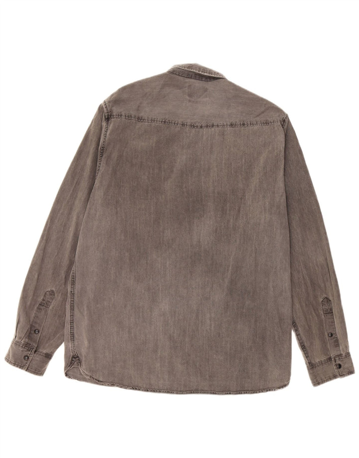 Zara Hombre Camisa Vaquera Regular Fit XL Algodón Gris