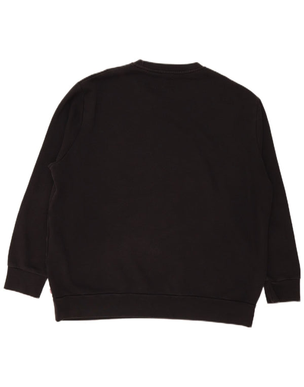 Levi's Sudadera con gráfico de ajuste estándar para hombre, jersey XL de algodón negro