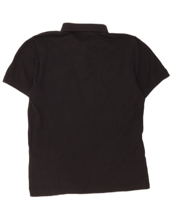 Russell Athletic Polo para hombre grande de algodón negro