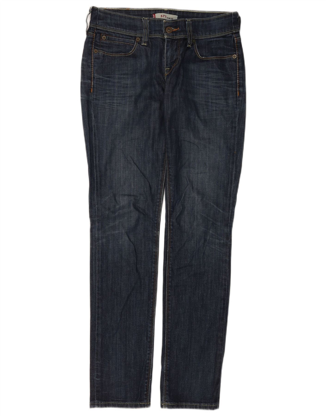 Levi's Mujer 571 Slim Jeans W29 L32 Algodón Azul Marino