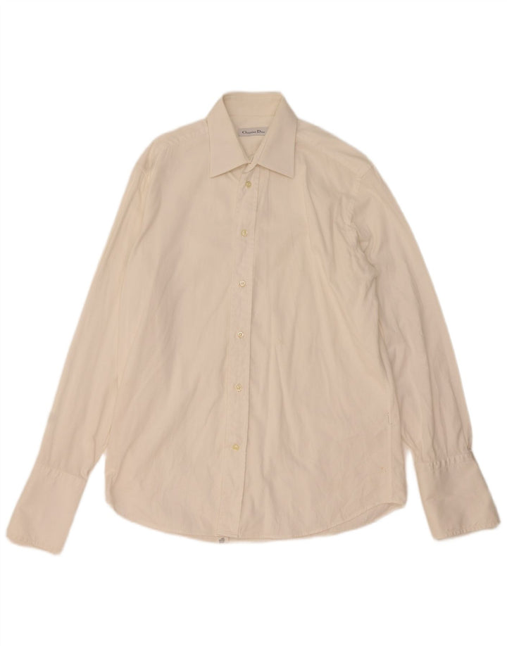 Christian Dior Camisa formal para hombre Talla 40 Algodón blanco mediano