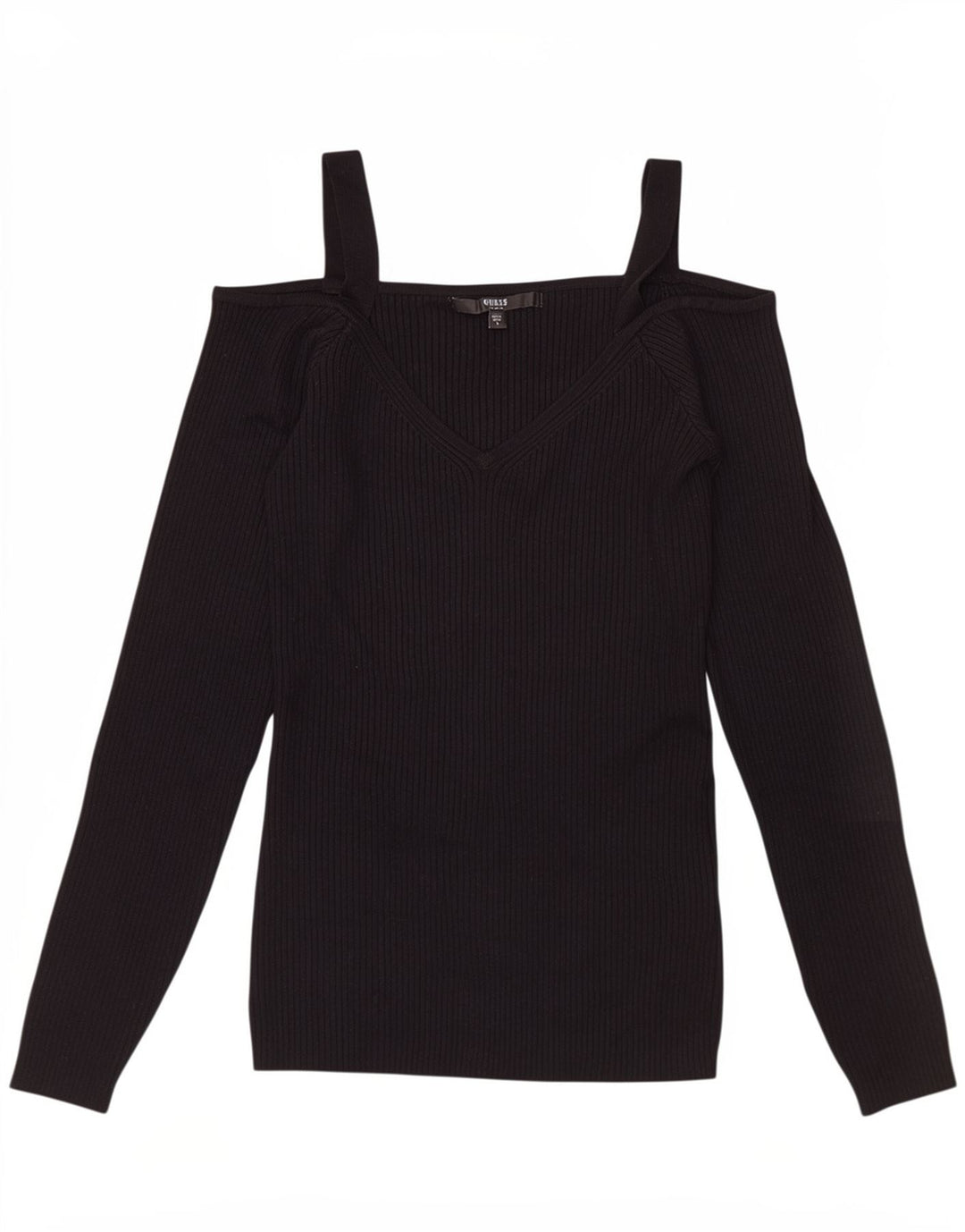 Guess Top con hombros descubiertos para mujer Reino Unido 12 Rayón negro mediano