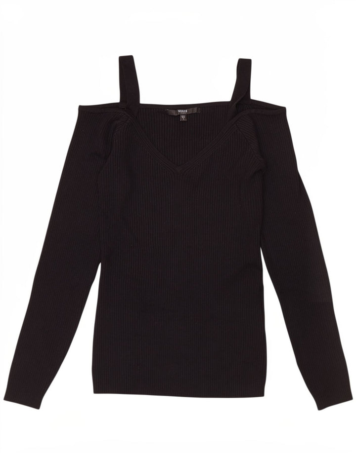 Guess Top con hombros descubiertos para mujer Reino Unido 12 Rayón negro mediano