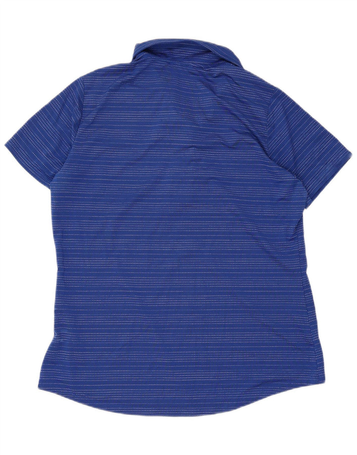 Adidas Mujer Polo Manga Corta Grande Azul Rayas Poliéster