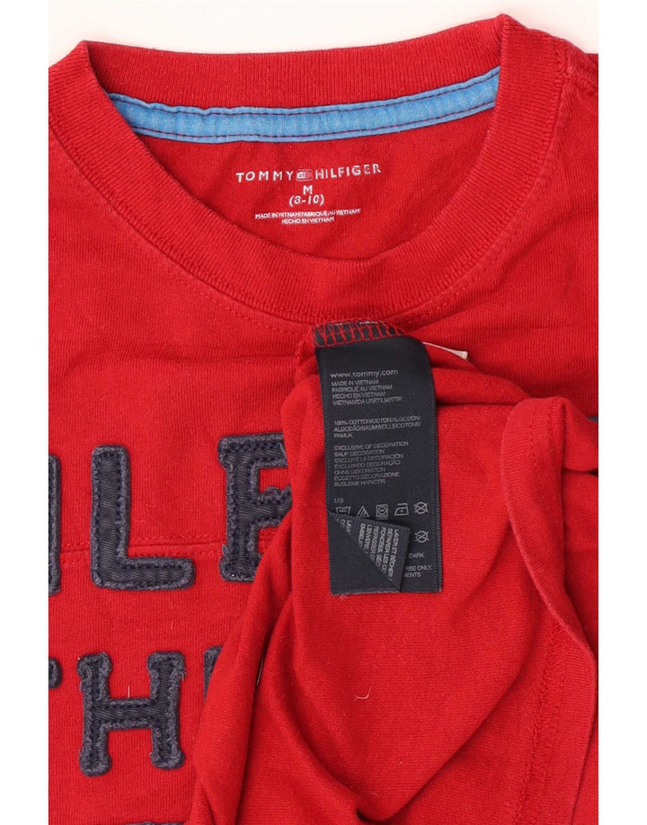 Tommy Hilfiger Camiseta gráfica de manga larga para niños 8-9 años Mediano Rojo