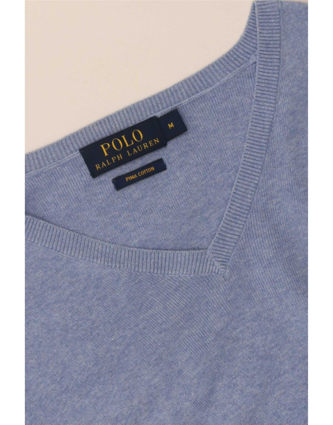 Polo Ralph Lauren - Jersey con cuello en V para hombre, color azul medio
