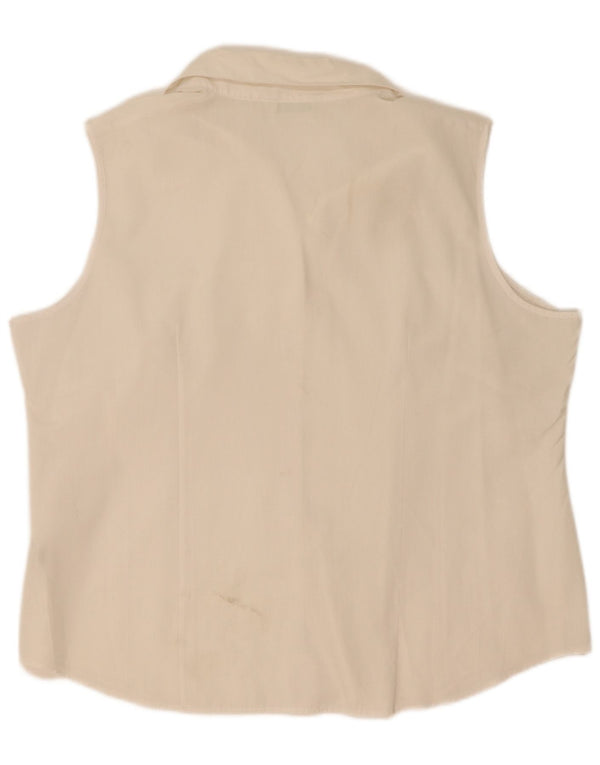 Marks & Spencer Camisa sin mangas para mujer UK 20 2XL Poliéster blanco