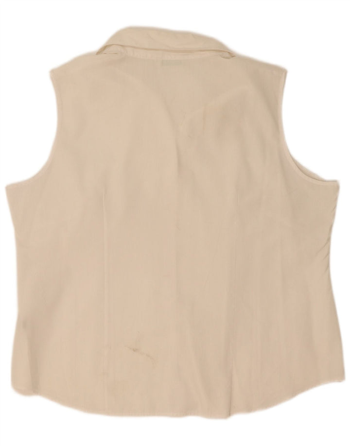 Marks & Spencer Camisa sin mangas para mujer UK 20 2XL Poliéster blanco