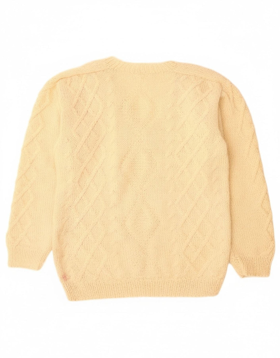 Vintage hombres V-cuello jumper suéter grande beige
