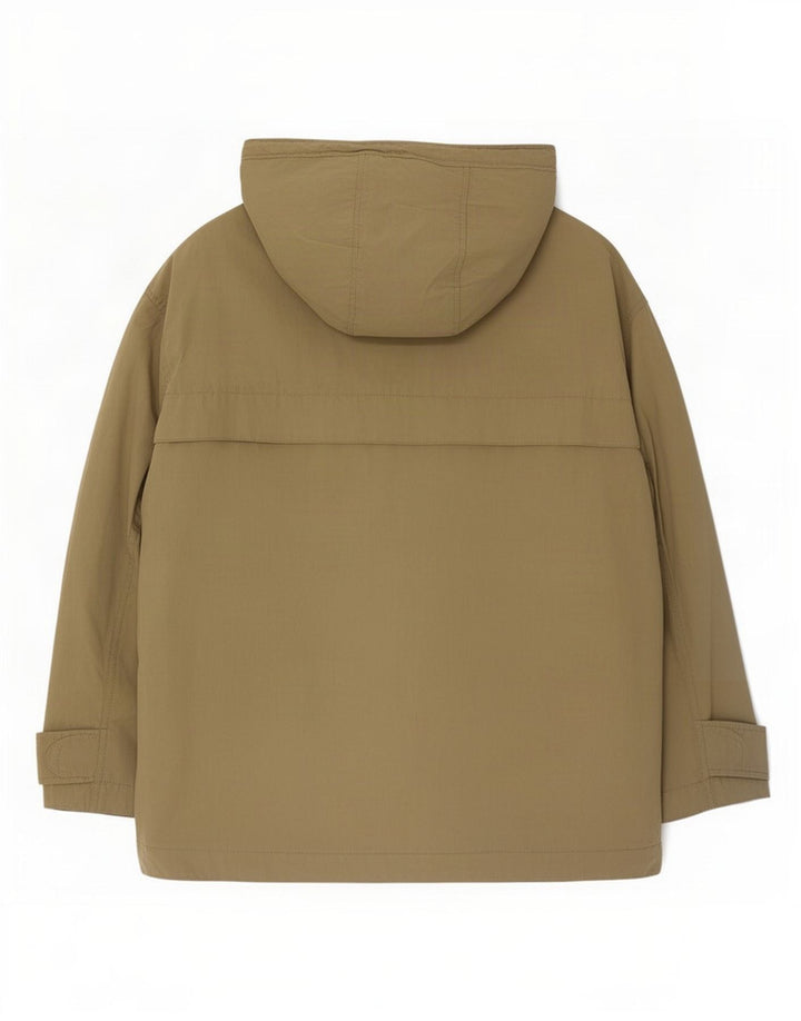 Zara Chaqueta utilitaria extragrande con capucha para mujer Reino Unido 44 Algodón caqui mediano
