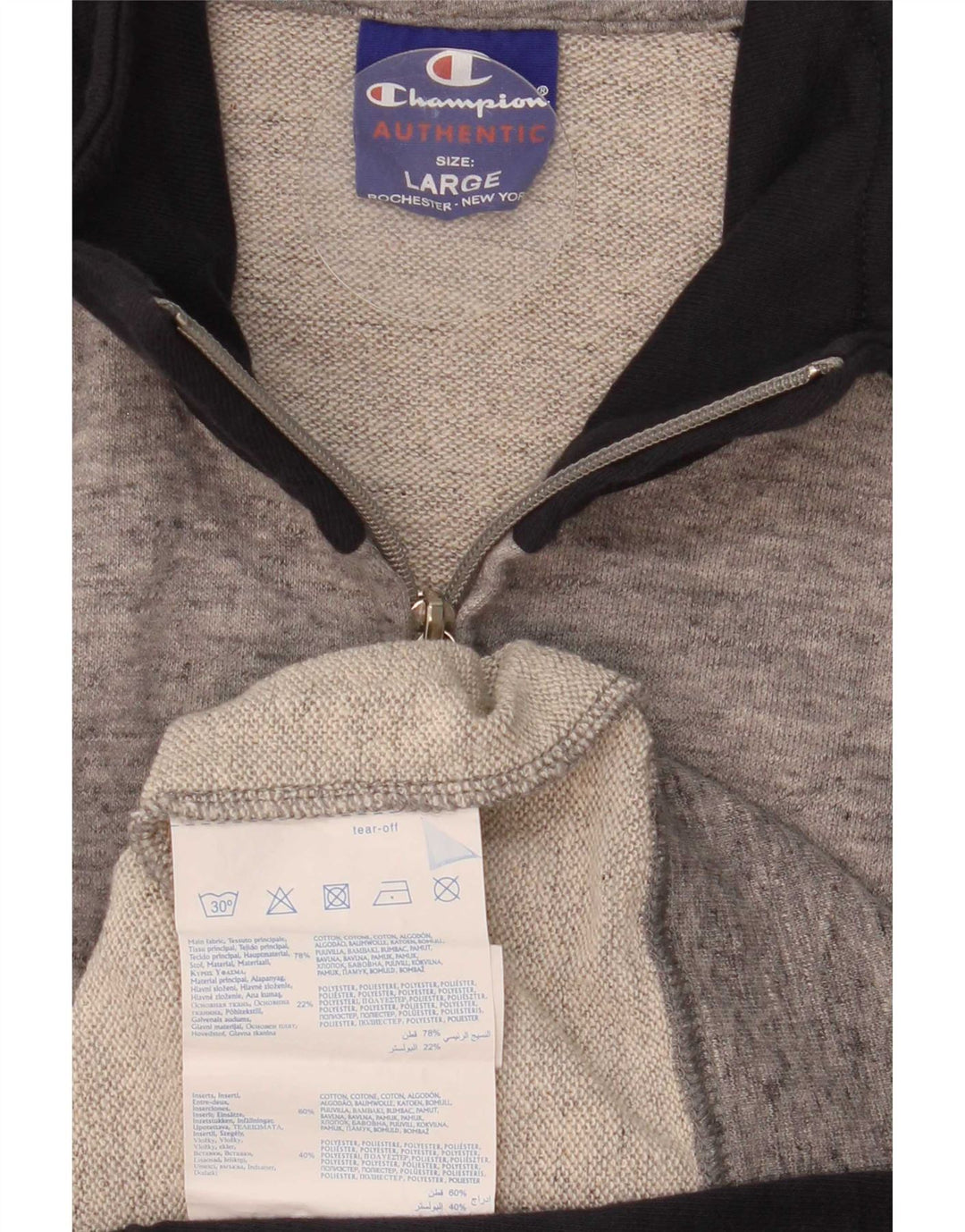 Champion Chaqueta De Chándal Para Hombre Grande Gris Colorblock Algodón