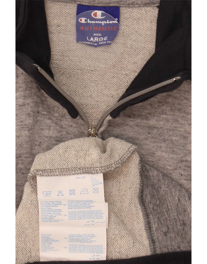 Champion Chaqueta De Chándal Para Hombre Grande Gris Colorblock Algodón