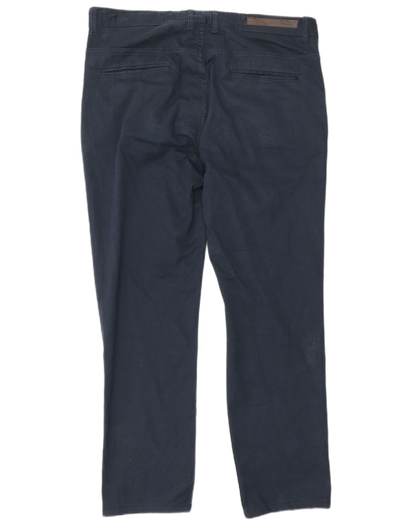 Zara Pantalón chino recto para hombre EU 44 Large W34 L28 Azul marino Algodón