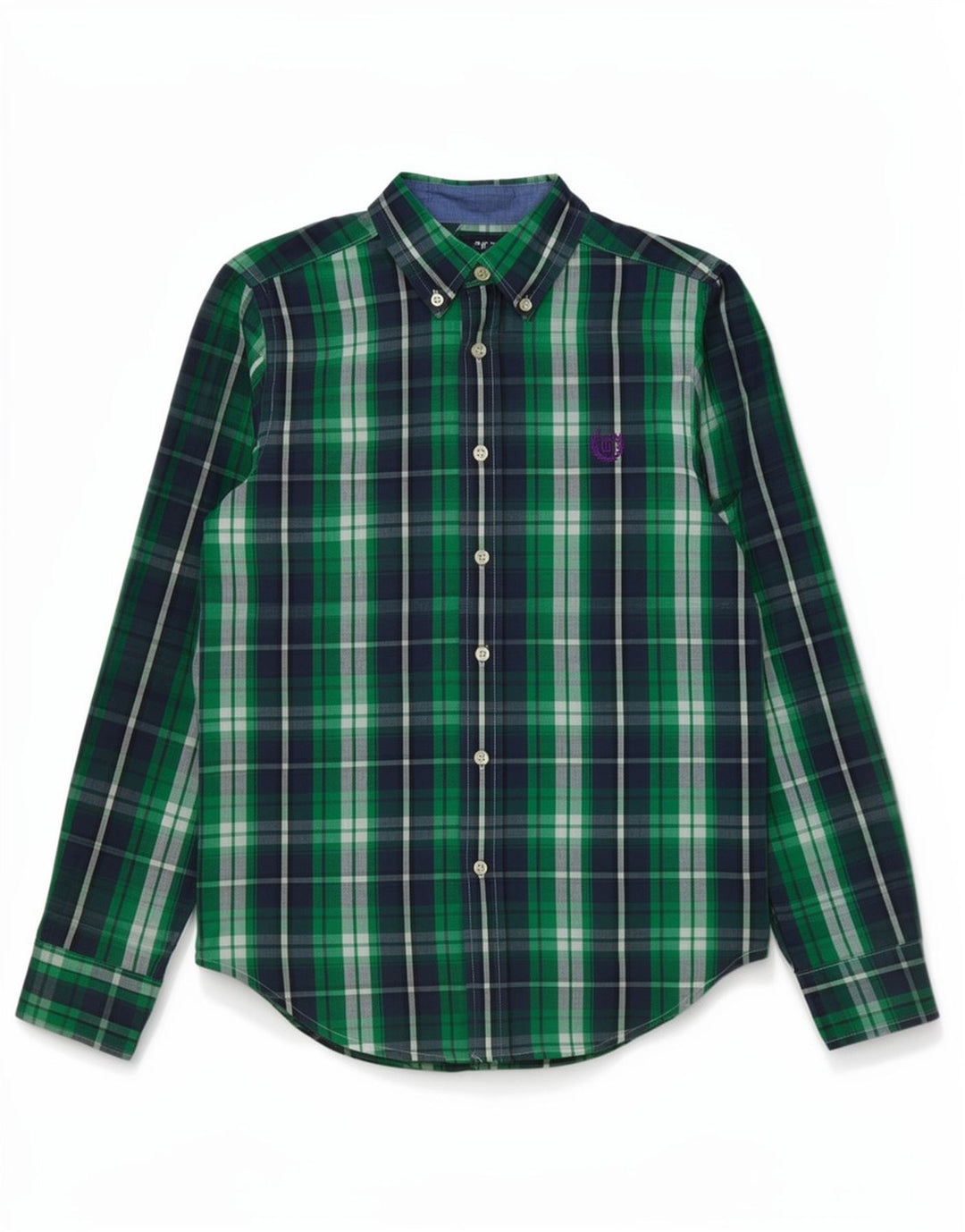 Chaps Camisa Niño 10-11 Años Algodón Cuadros Verde Medio