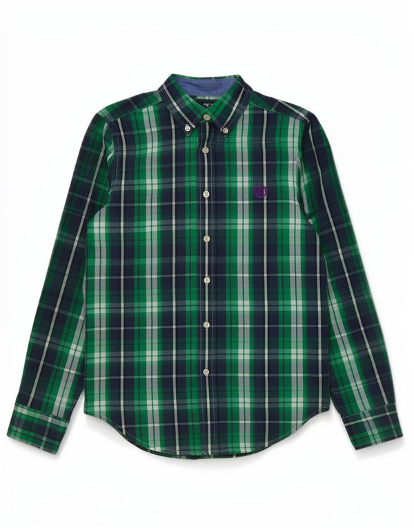 Chaps Camisa Niño 10-11 Años Algodón Cuadros Verde Medio