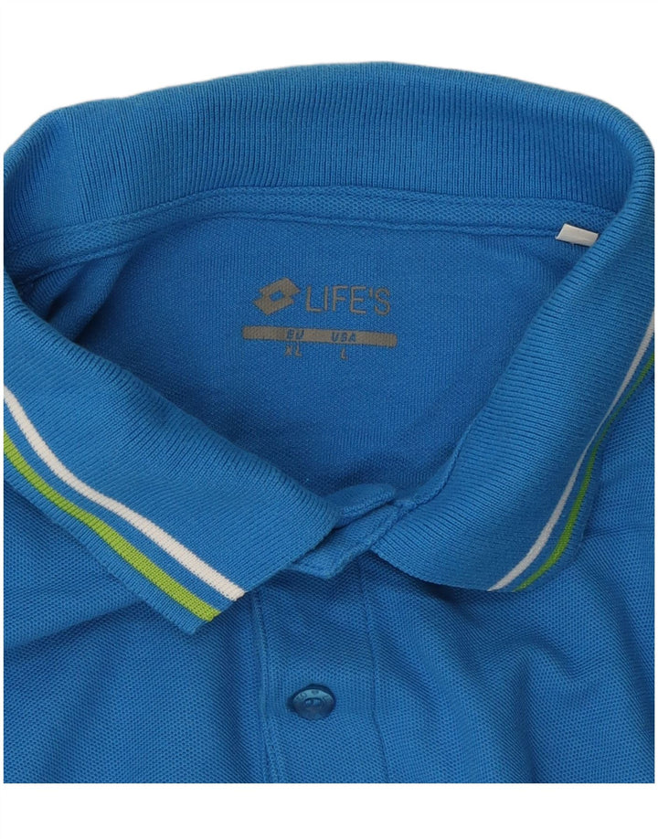 Lotto Life's Polo para hombre, talla grande, azul