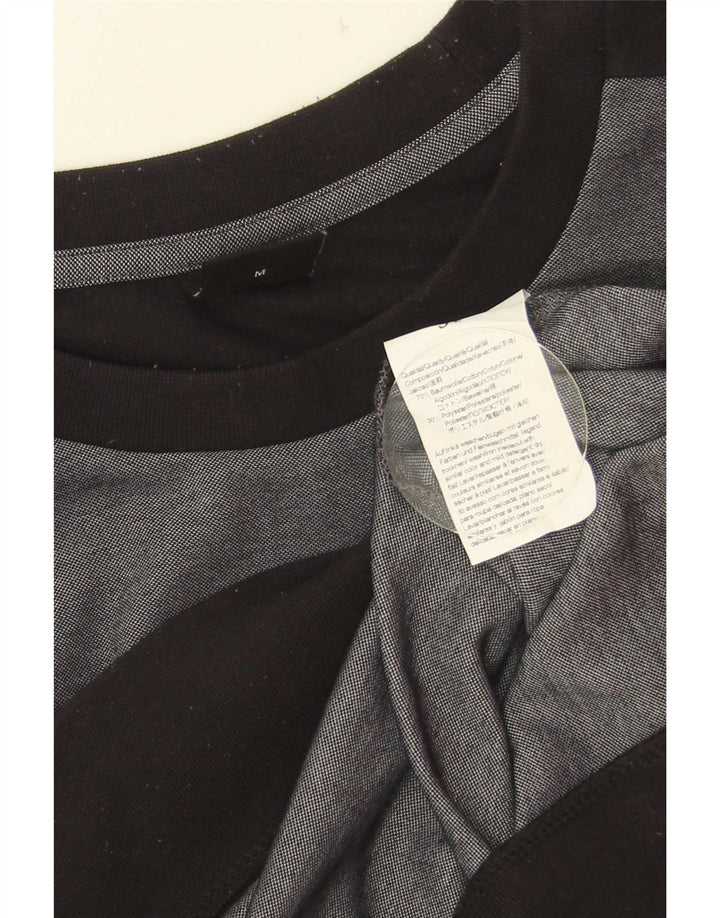 HUGO BOSS Hombre | Sudadera con gráfico tipo jersey de algodón color block en gris medio