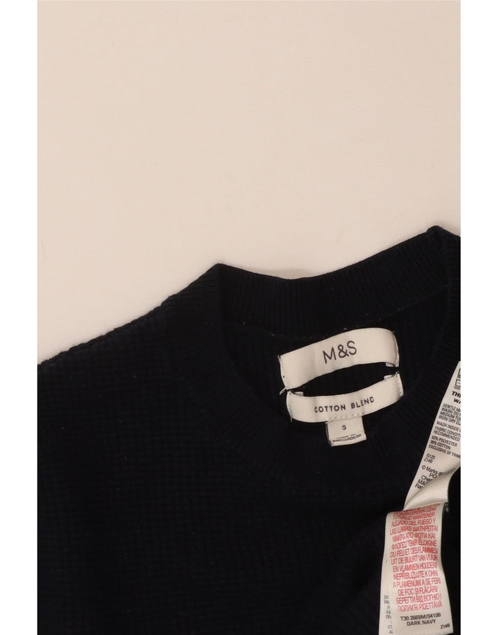MARKS & SPENCER Suéter de cuello redondo para mujer UK 10 Small Azul marino