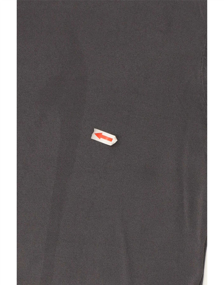 Zara Mujer Top Manga Larga UK 10 Small Gris Viscosa