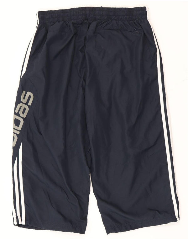 Adidas Bermudas gráficas para mujer, pantalones cortos deportivos, Reino Unido 16, grande, azul marino, poliéster