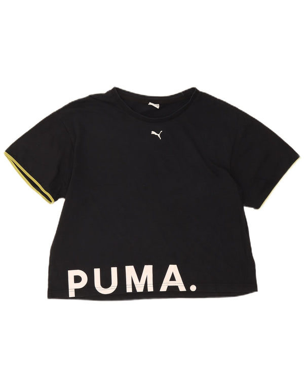 Puma - Camiseta holgada para mujer con gráfico corto, talla 40, talla M, color negro